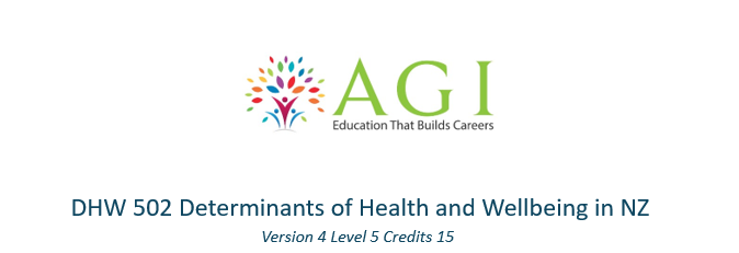 DHW 502 Determinants of Health and Wellbeing in NZ Assessment 1
