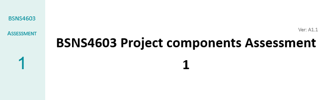 BSNS4603 Project Components Assessment 1
